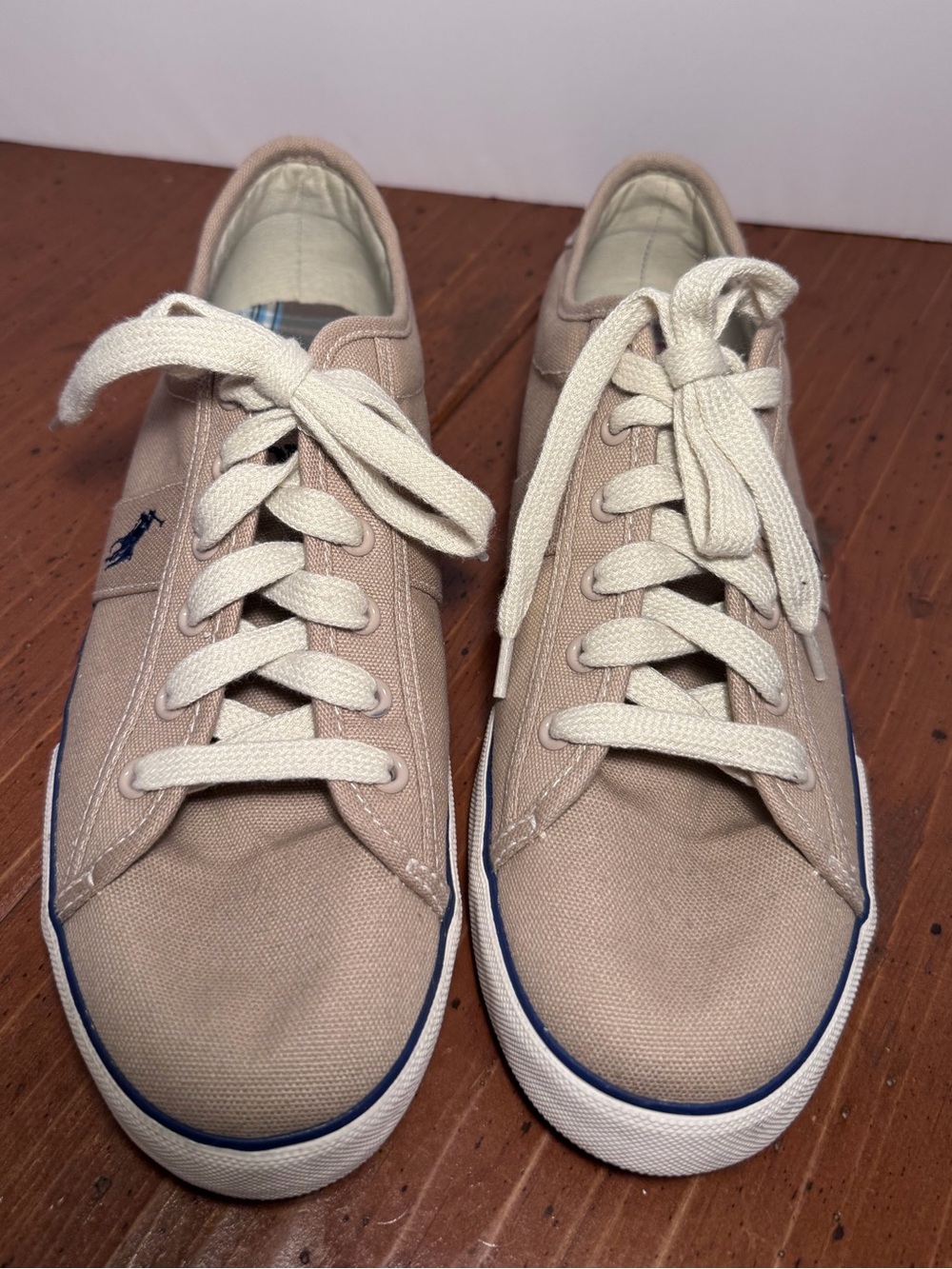 RALPH LAUREN POLO Clifton Khaki Canvas Sneakers/Shoes - Men's Size 9.5D